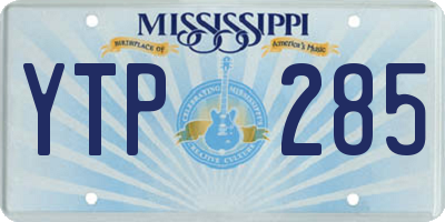 MS license plate YTP285