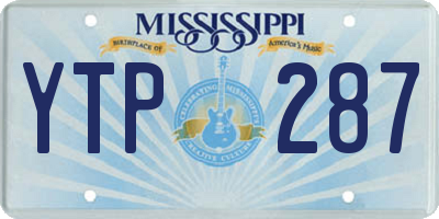 MS license plate YTP287