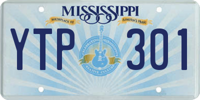 MS license plate YTP301