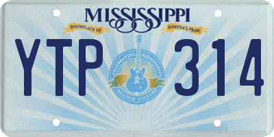 MS license plate YTP314
