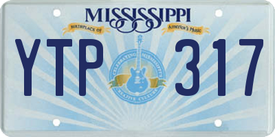 MS license plate YTP317