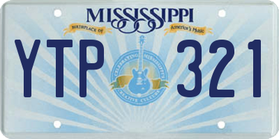 MS license plate YTP321