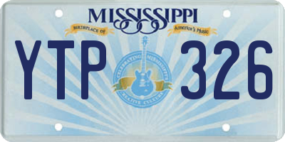 MS license plate YTP326