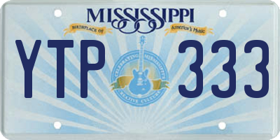 MS license plate YTP333