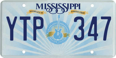 MS license plate YTP347