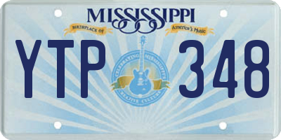 MS license plate YTP348