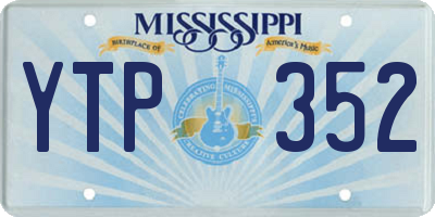 MS license plate YTP352