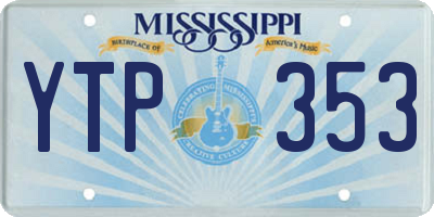 MS license plate YTP353