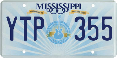 MS license plate YTP355