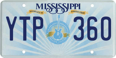 MS license plate YTP360