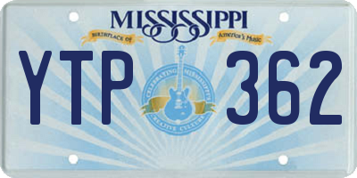 MS license plate YTP362