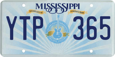 MS license plate YTP365