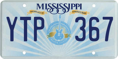 MS license plate YTP367