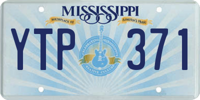 MS license plate YTP371