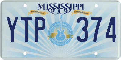 MS license plate YTP374