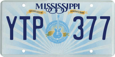 MS license plate YTP377