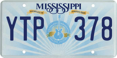 MS license plate YTP378