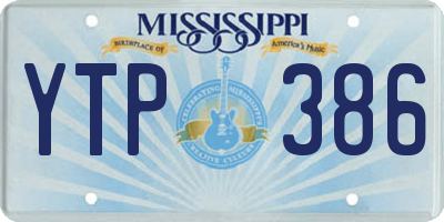 MS license plate YTP386