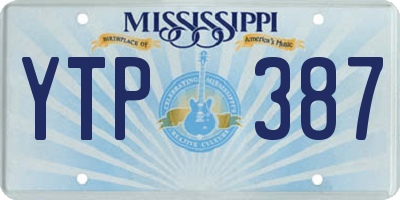 MS license plate YTP387