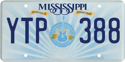 MS license plate YTP388