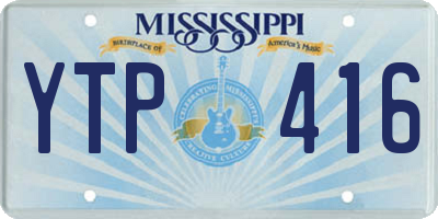 MS license plate YTP416