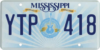 MS license plate YTP418