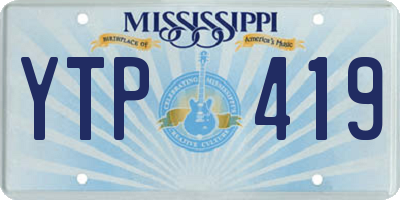 MS license plate YTP419