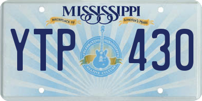 MS license plate YTP430