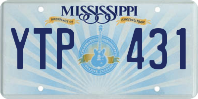 MS license plate YTP431
