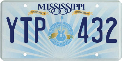 MS license plate YTP432