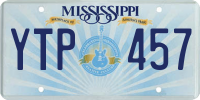 MS license plate YTP457