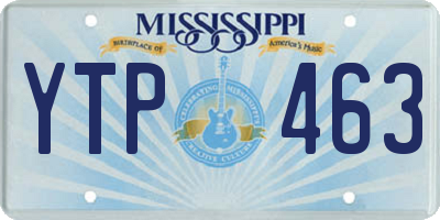 MS license plate YTP463
