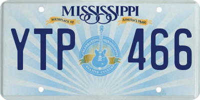 MS license plate YTP466