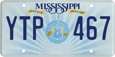 MS license plate YTP467