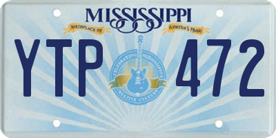 MS license plate YTP472