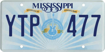 MS license plate YTP477
