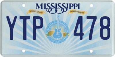 MS license plate YTP478