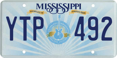 MS license plate YTP492