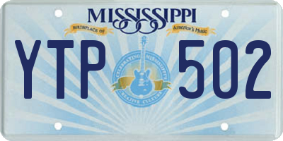 MS license plate YTP502