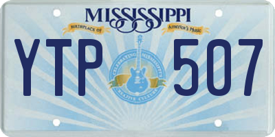 MS license plate YTP507