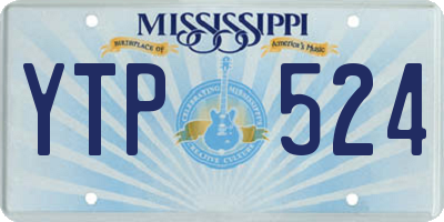 MS license plate YTP524