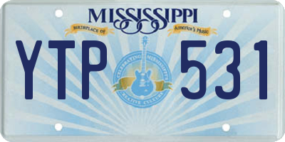 MS license plate YTP531