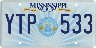 MS license plate YTP533