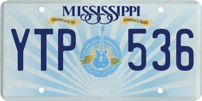 MS license plate YTP536