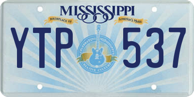 MS license plate YTP537