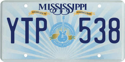 MS license plate YTP538
