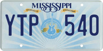 MS license plate YTP540