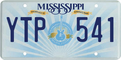 MS license plate YTP541