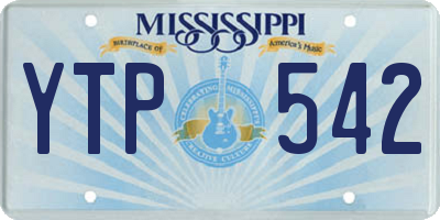 MS license plate YTP542