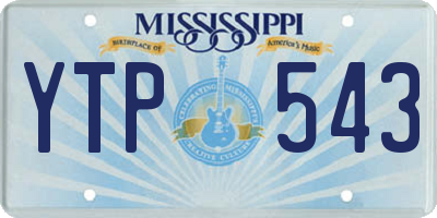 MS license plate YTP543